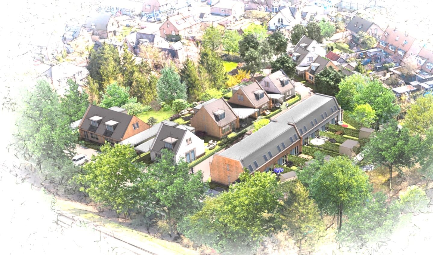 Een artist impression van het woonwijkje De Schilderhof zoals dit is gepland in Eefde (bron: De Bunte Vastgoed)