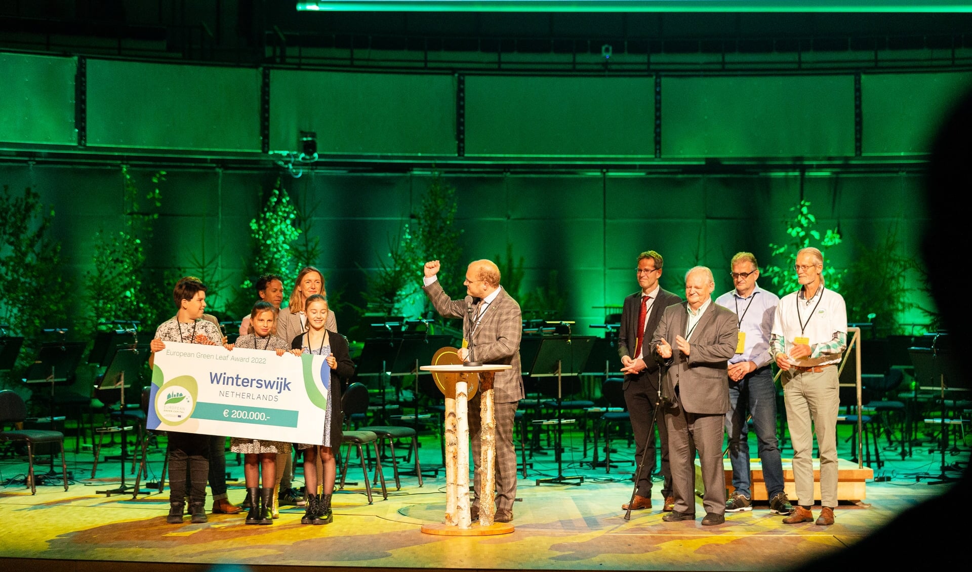 Een van de hoogtepunten van het jaar. Winterswijk werd de winnaar van de Green Leaf Award. Foto PR