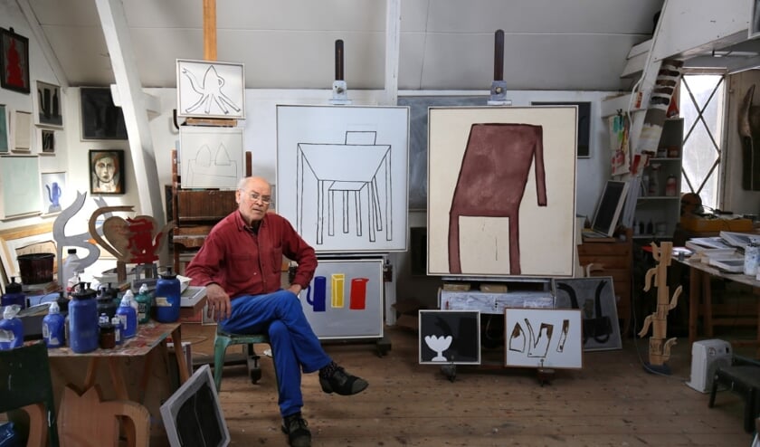<p>In het atelier van Klaas Gubbels, 2021. Foto Galerie InDruk </p>