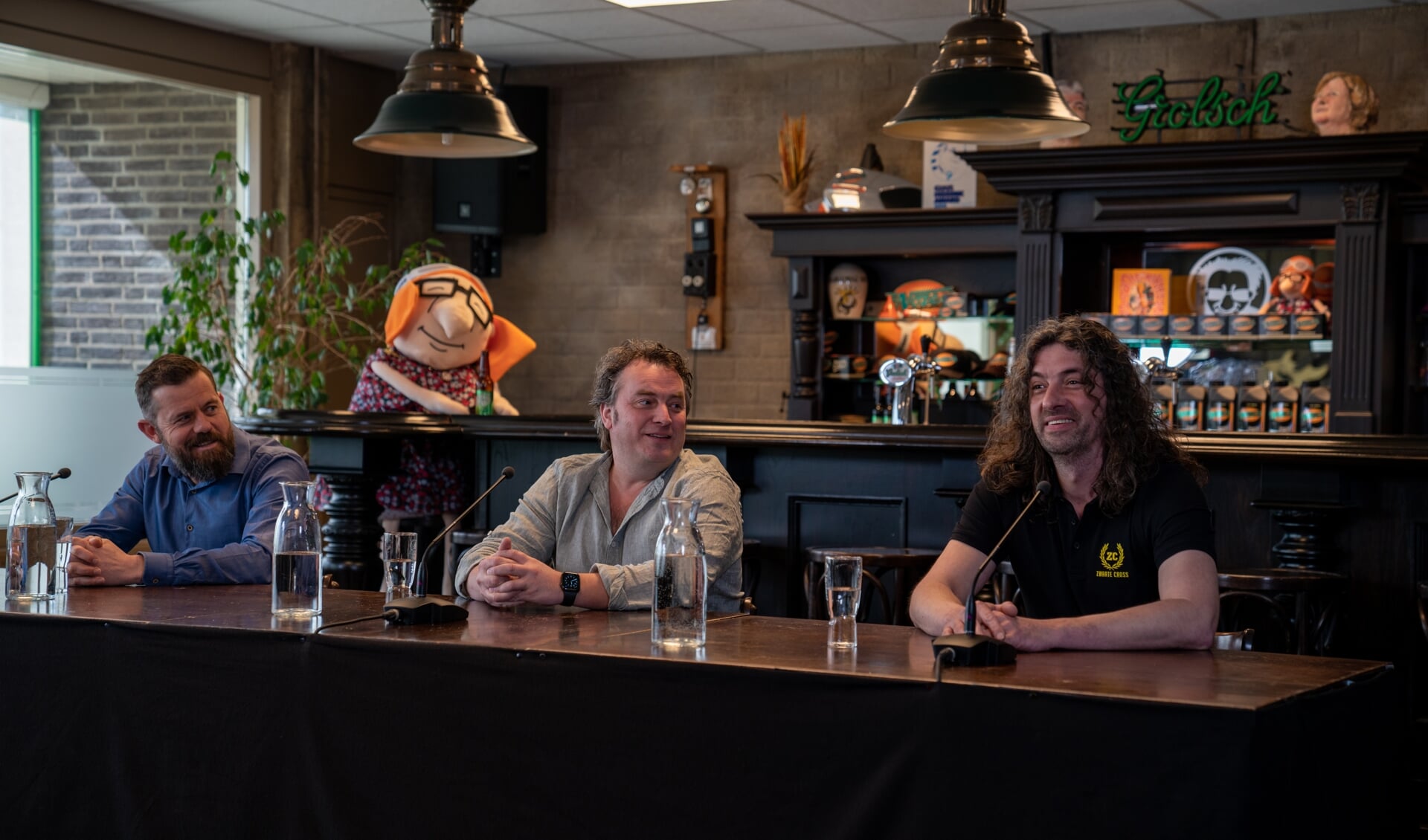 Gijs Jolink, Ronnie Degen en Hendrik Jan Lovink tijdens de online-persconferentie vanuit de Feestfabriek. Foto: PR 