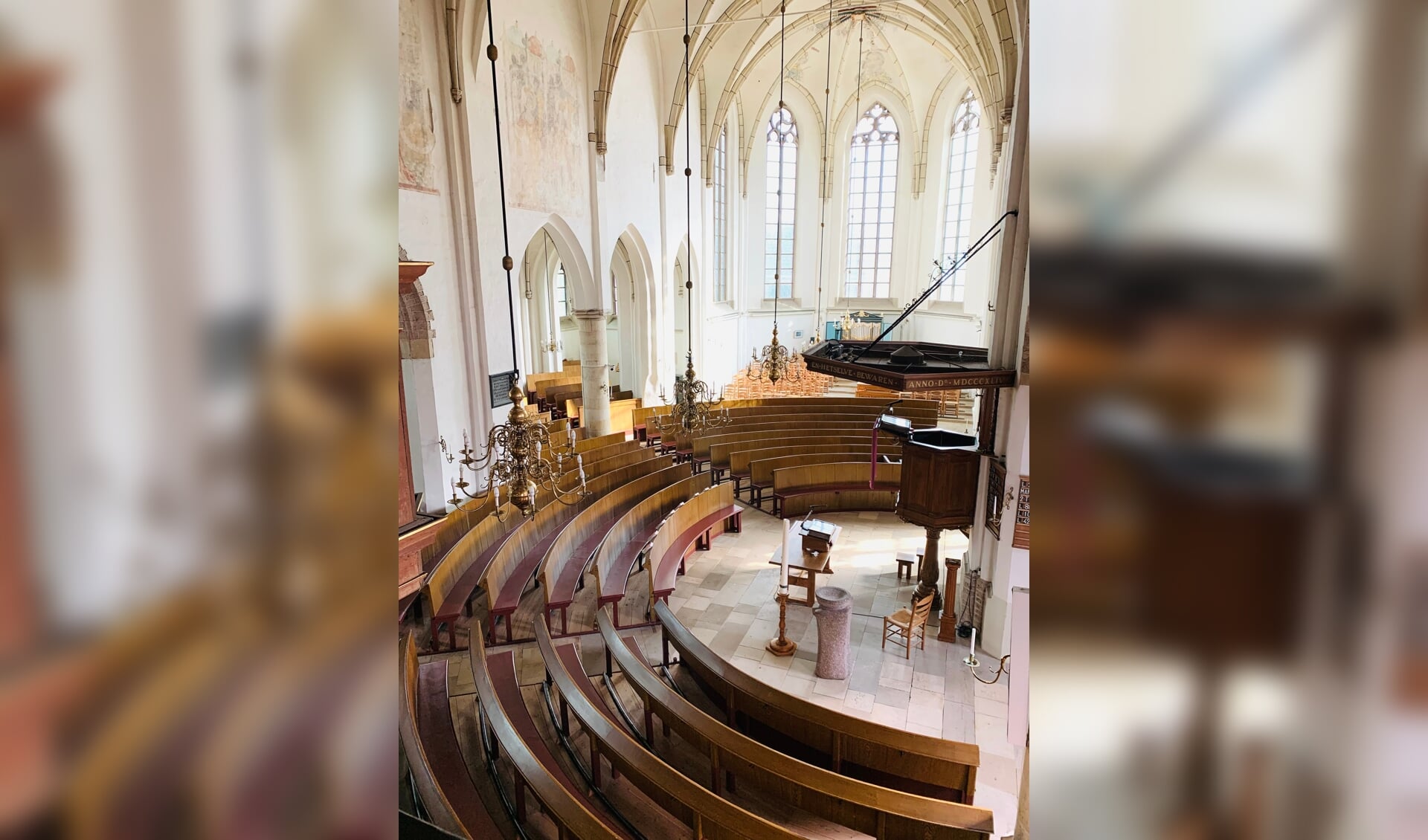 Het interieur van de Oude Helenakerk in Aalten is heel bijzonder. Foto: PR