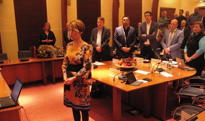 Wethouder Tineke Zomer bij haar installatie in 2019. Foto: Bernhard Harfsterkamp