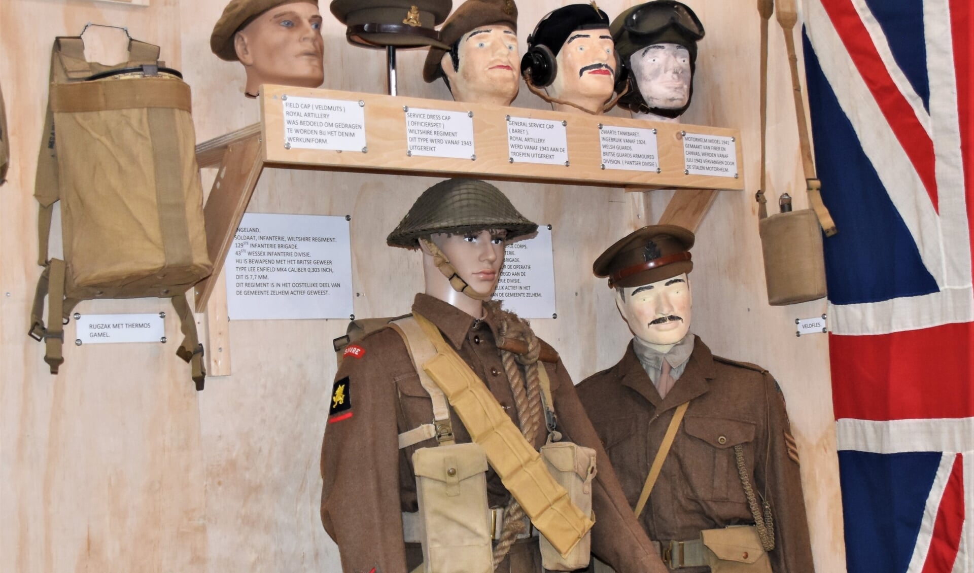 Originele tenues van het Britse leger ten tijde van WOII. Foto: Alice Rouwhorst