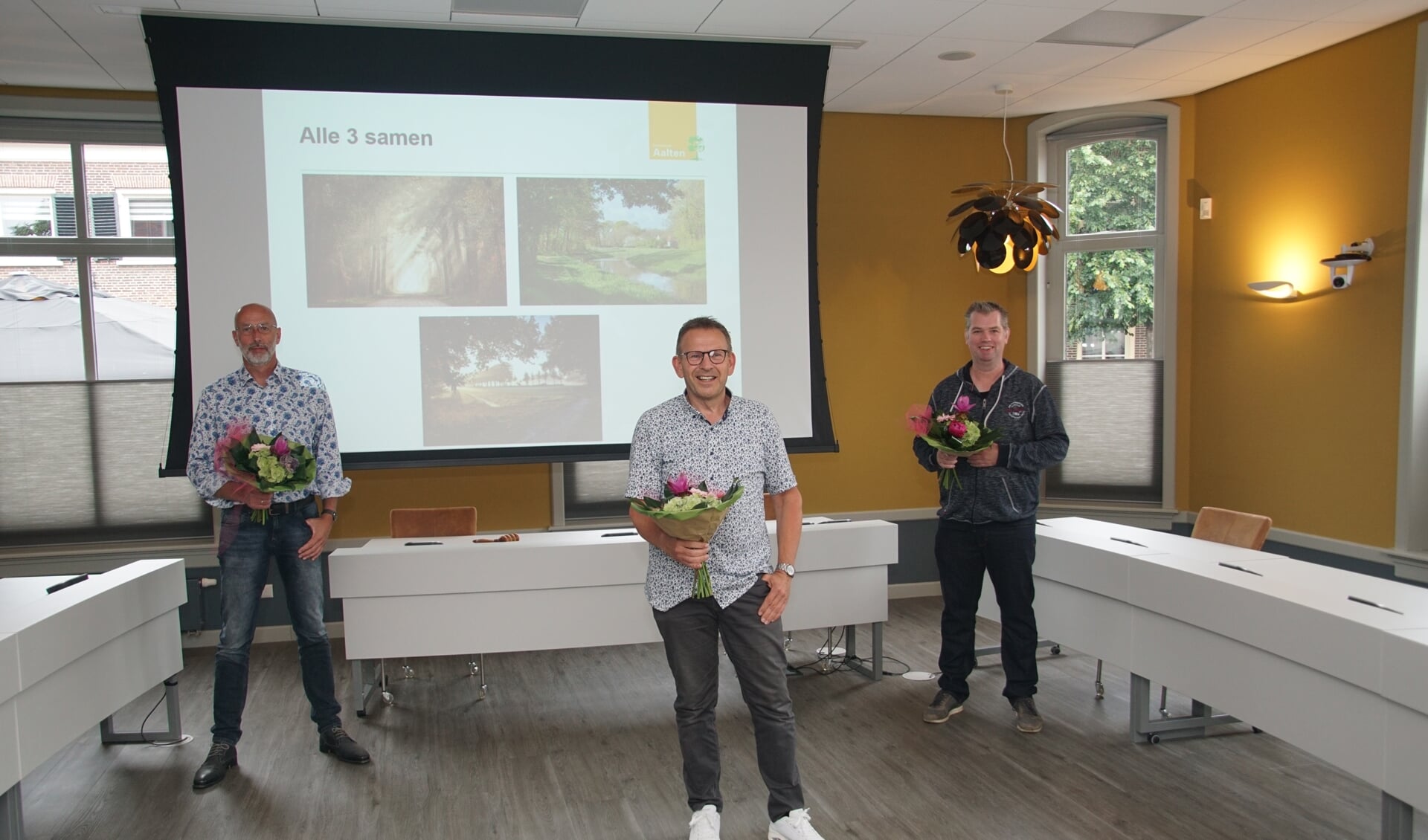 De drie prijswinnaars (vlnr) Gerjo te Linde, Ben Lammers, Sander Klein Hesselink. Foto: Frank Vinkenvleugel