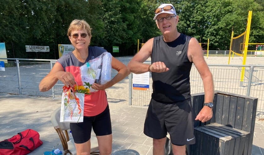 <p>Ans werd in het zonnetje gezet na de beachtraining. . Foto: PR</p>