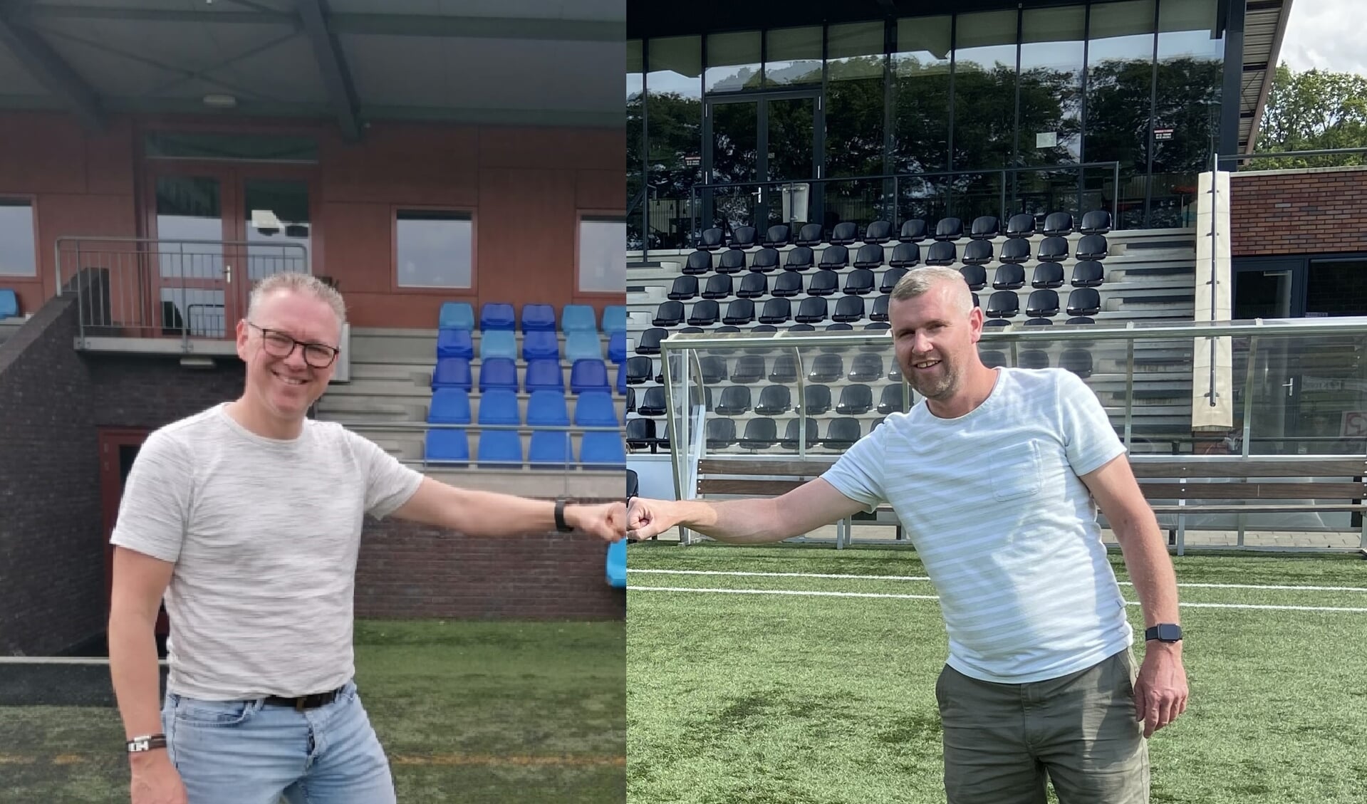 FC Trias Leon ten Elshof, rechts namens FC Winterswijk Ruut Beijers. Foto: PR