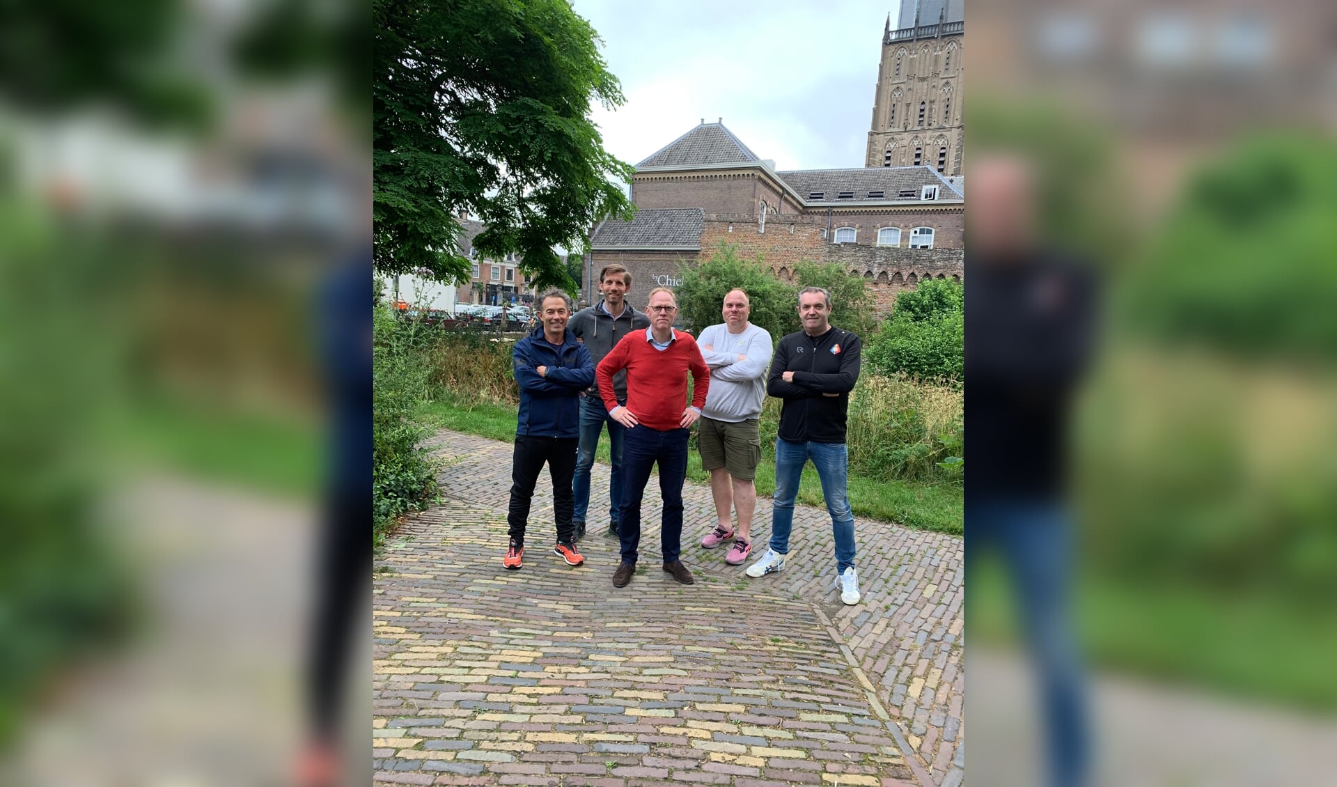 De organisatie van de Stichting Triatlon Zutphen, v.l.n.r.: Stéphane Ramuzat, Ivar Schenk, Geurt van de Kraats, René Wientjes en Marcel Kabel. Foto: PR