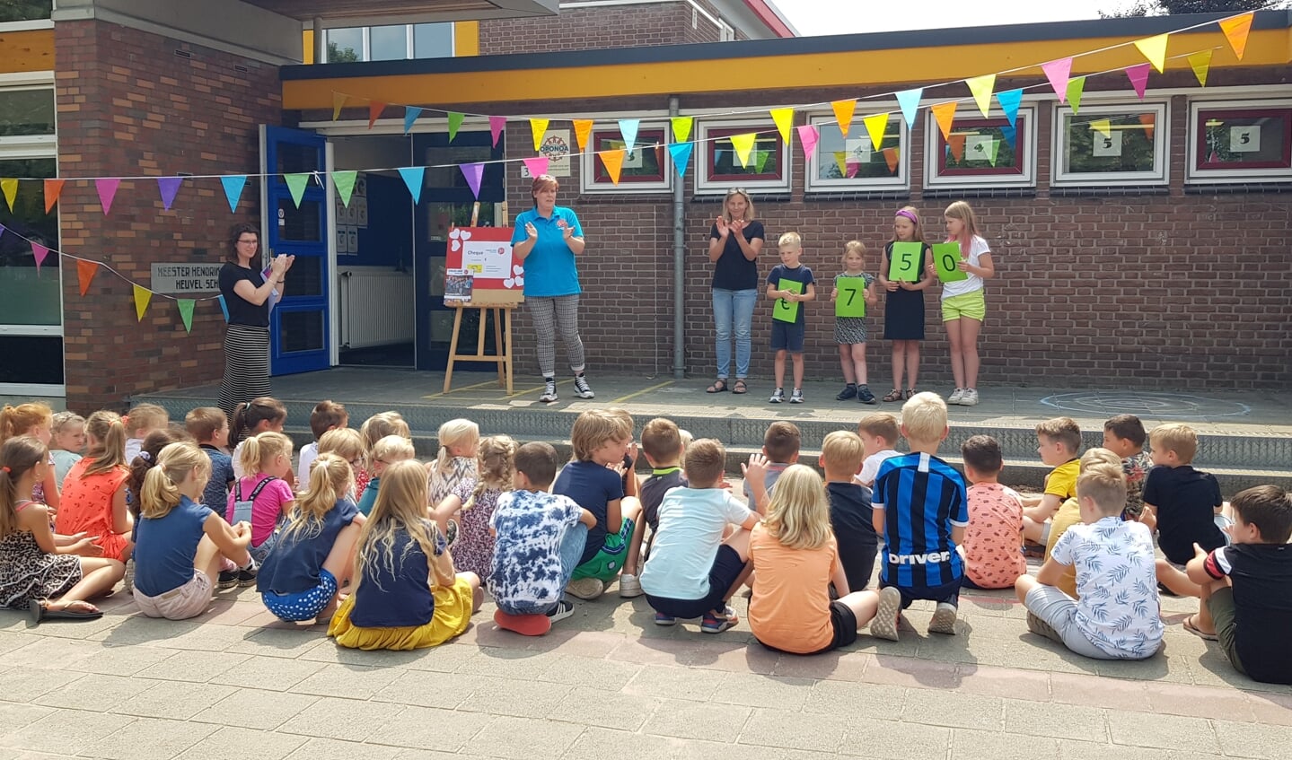 Kinderen van de H.W Heuvelschool hebben geld opgehaald. Foto: PR