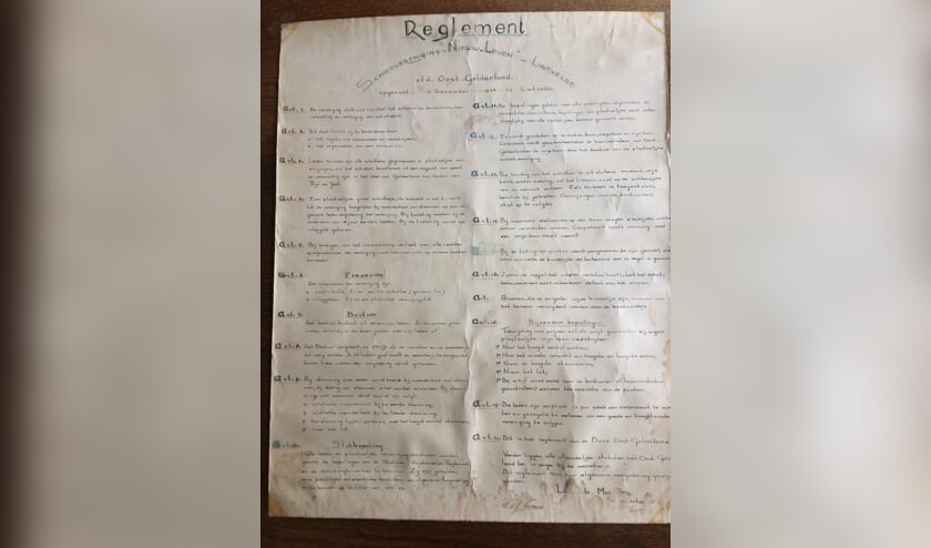 Het reglement van 1948. Foto: PR