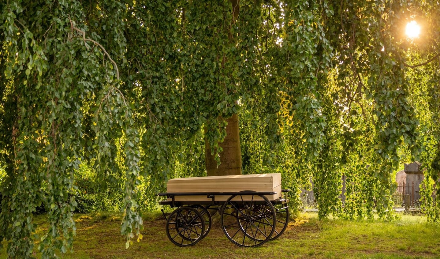 De uitvaartloopkoets van Ap en Frieda Radstake. Foto: ©DeUitvaartLoopkoets.nl