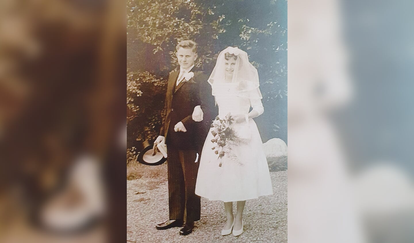 Huwelijksfoto van Gerrit en Lies Slijkhuis-Teunissen op 18 augustus 1961. Foto: PR
