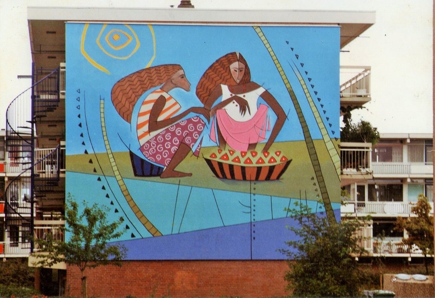 Foto van de originele muurschildering in 1992. Foto: Galeria Rancho Santana/Augusto Silva