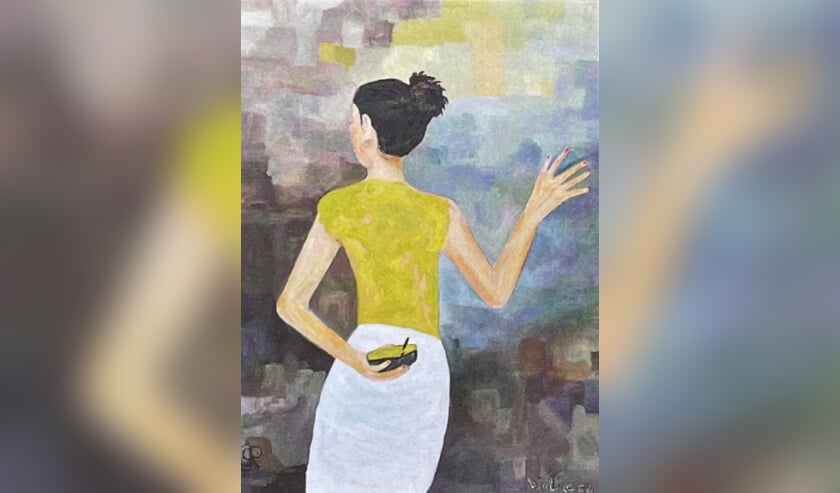Anneke Groot Roessink uit Laag-Keppel schildert in acryl. Eigen foto