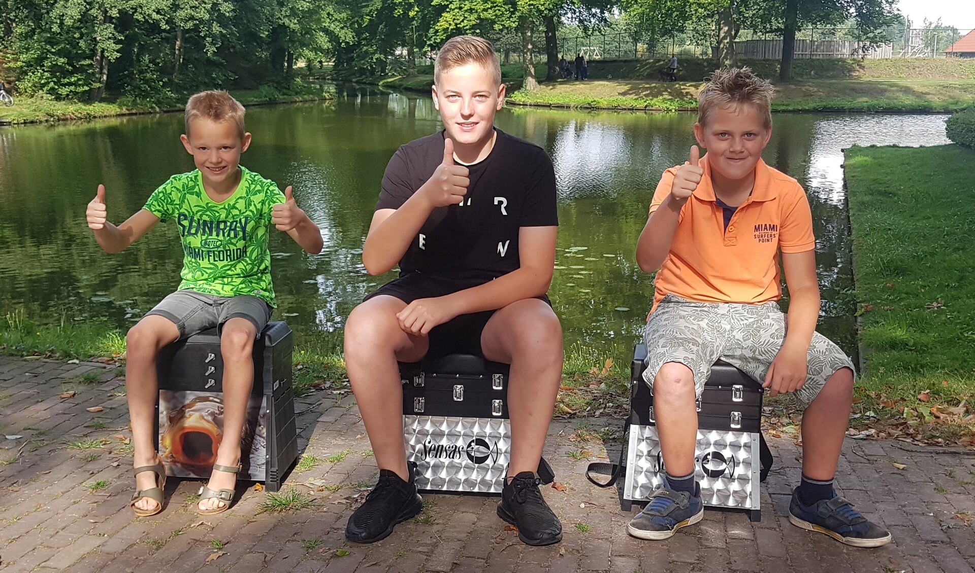 De winnaars  van het Dobberraadspel: Tygo Jansen, Thijn Luttikholt en Bas klein Avinck. Foto: GHV
