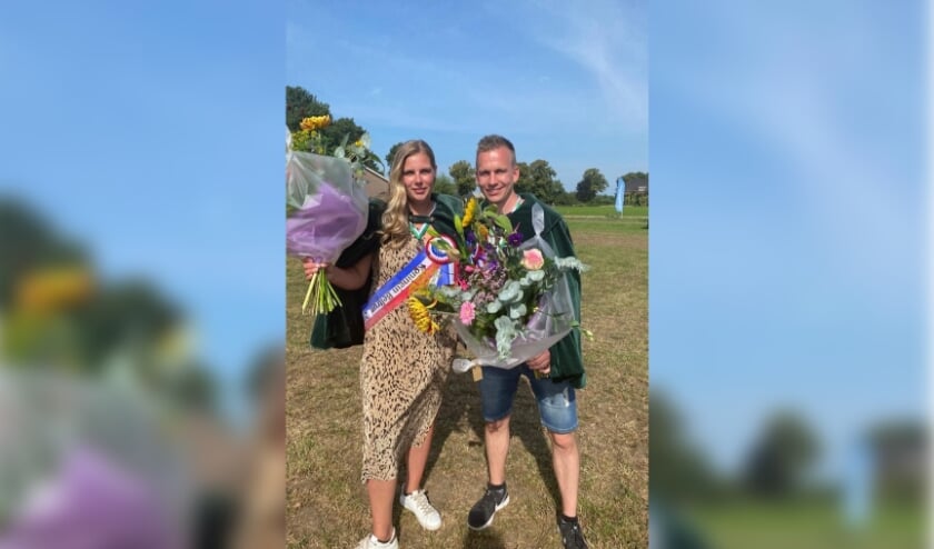 <p>Daniëlle Stoverink en Ruud Westhoff vormen het nieuwe koningspaar van Beltrum. Foto: Marloes Levers </p>