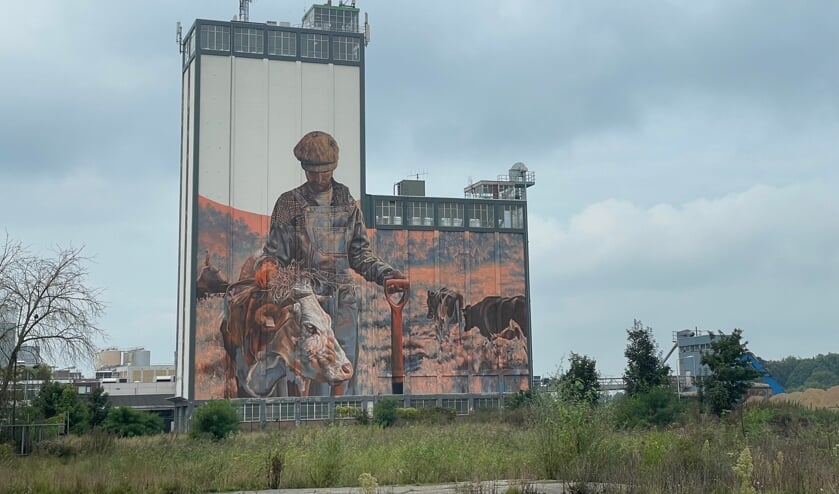 De beschilderde silo in vol ornaat. Foto: Henri Bruntink