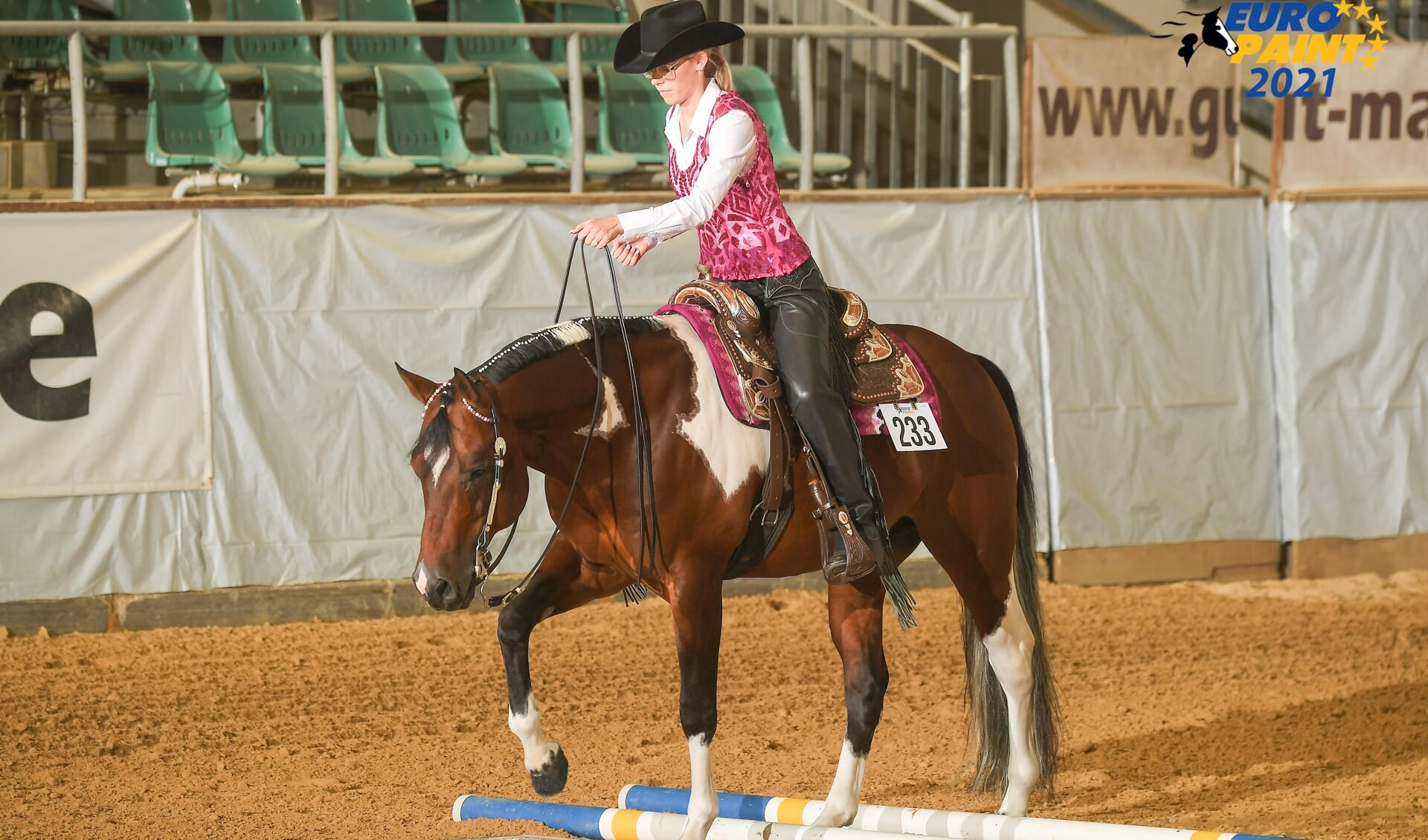 Isabel Oskam behaalde was haar paard Hes Assets Sense uitermate succesvol tijdens de open nationale kampioenschappen Painthorses. Foto: PR