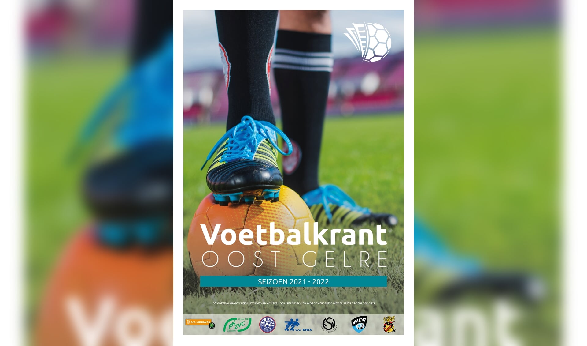  De cover van de nieuwe Voetbalkrant seizoen 2021-2022. Ontwerp: Liesbeth Klein Hulse 