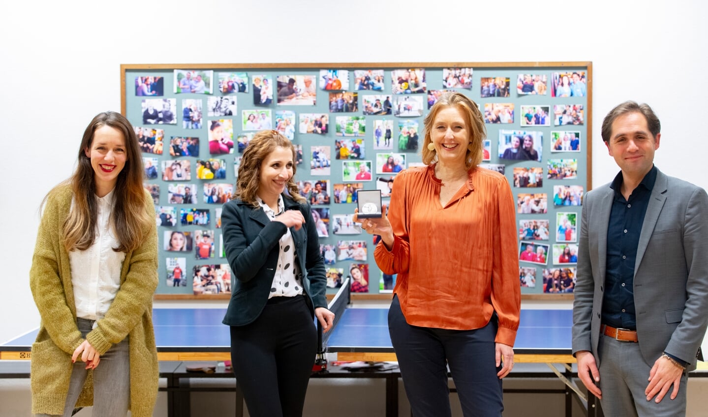 Willemijn Voorham, Amal Shaban, Ilonka de Haan en Armijn van Roon. Ilonka en Amal mochten na afloop nog in gesprek met de Koning.Foto: Pim Helmich