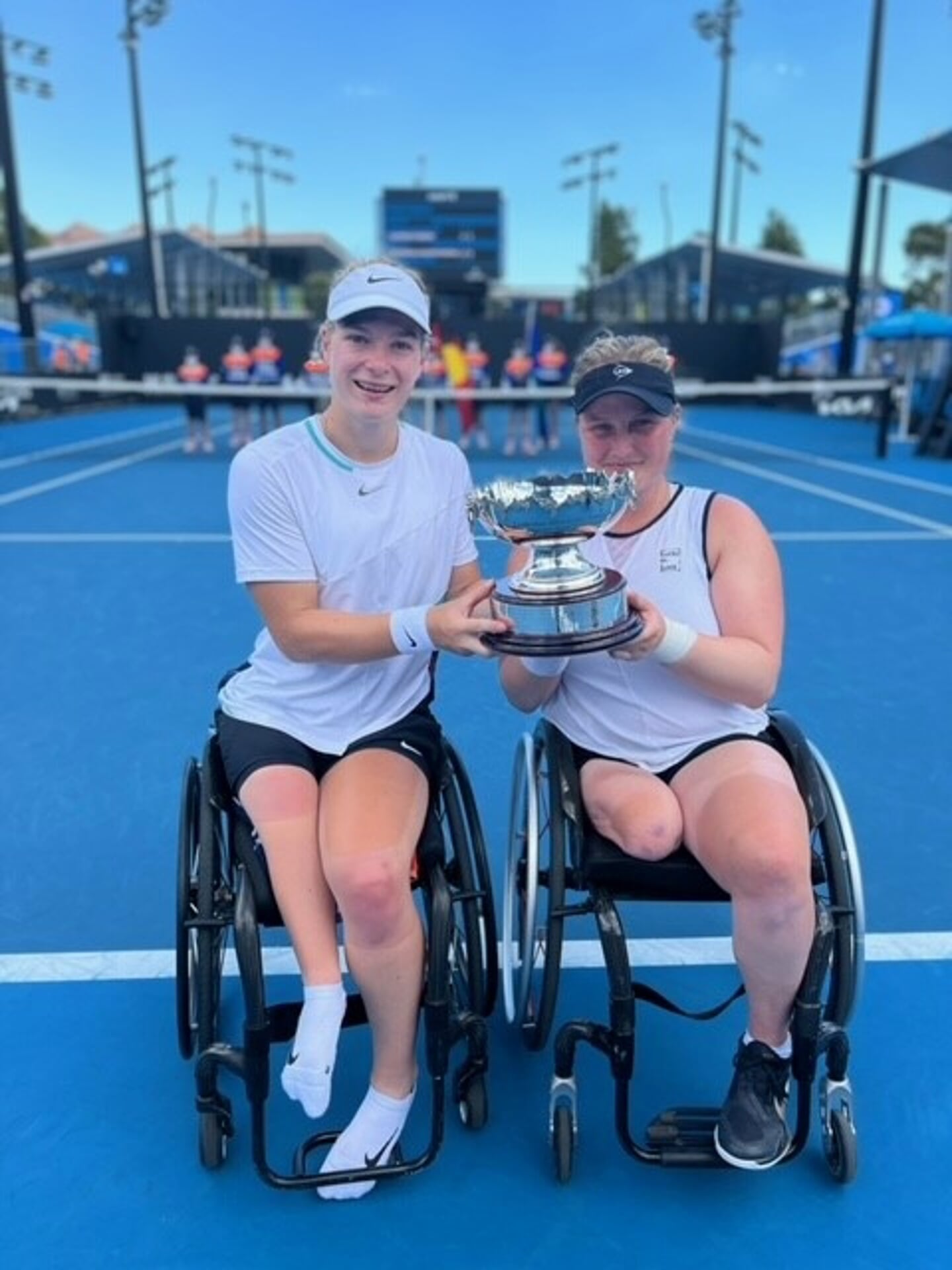Aniek van Koot pakt samen met Diede de Groot de titel in het dubbelspel in Melbourne. Foto: eigen foto