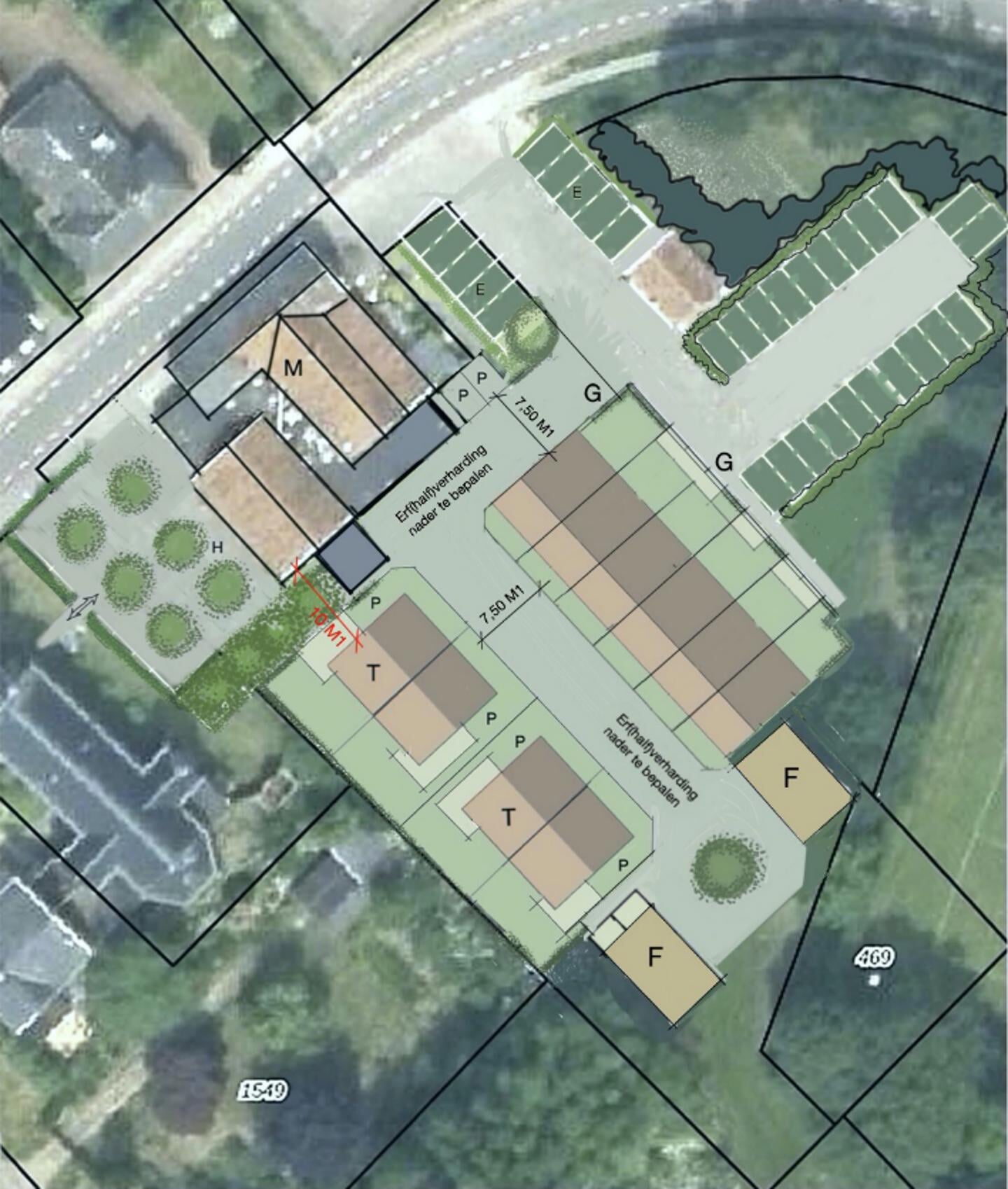 Plankaartje voor Kerkemeijer in Rekken; een deel van het terrein wordt getransformeerd voor woningbouw. Foto: PR