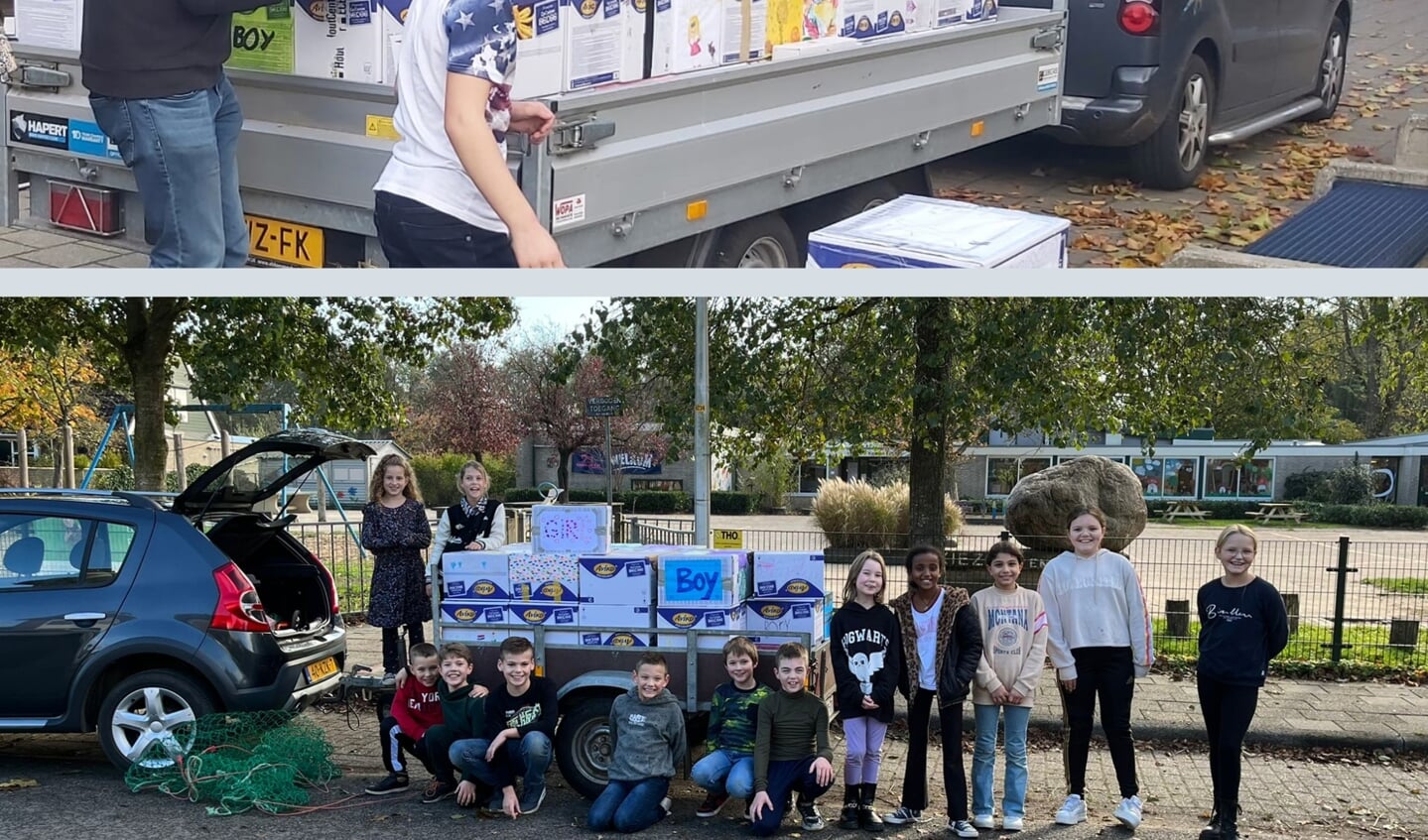 De Kerst Zwartschool uit Ruurlo en Kiezel en Kei in Borculo werken mee aan de actie van Stichting Caritas Achterhoek. Foto: Leonor Posthumus