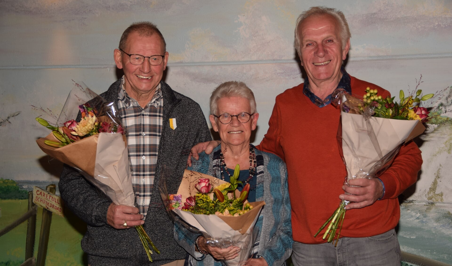 Vlnr: Willy Eekelder, Thea Venderbosch- Brugman en Henri Waalderbos. Foto: Luuk Kouijzer