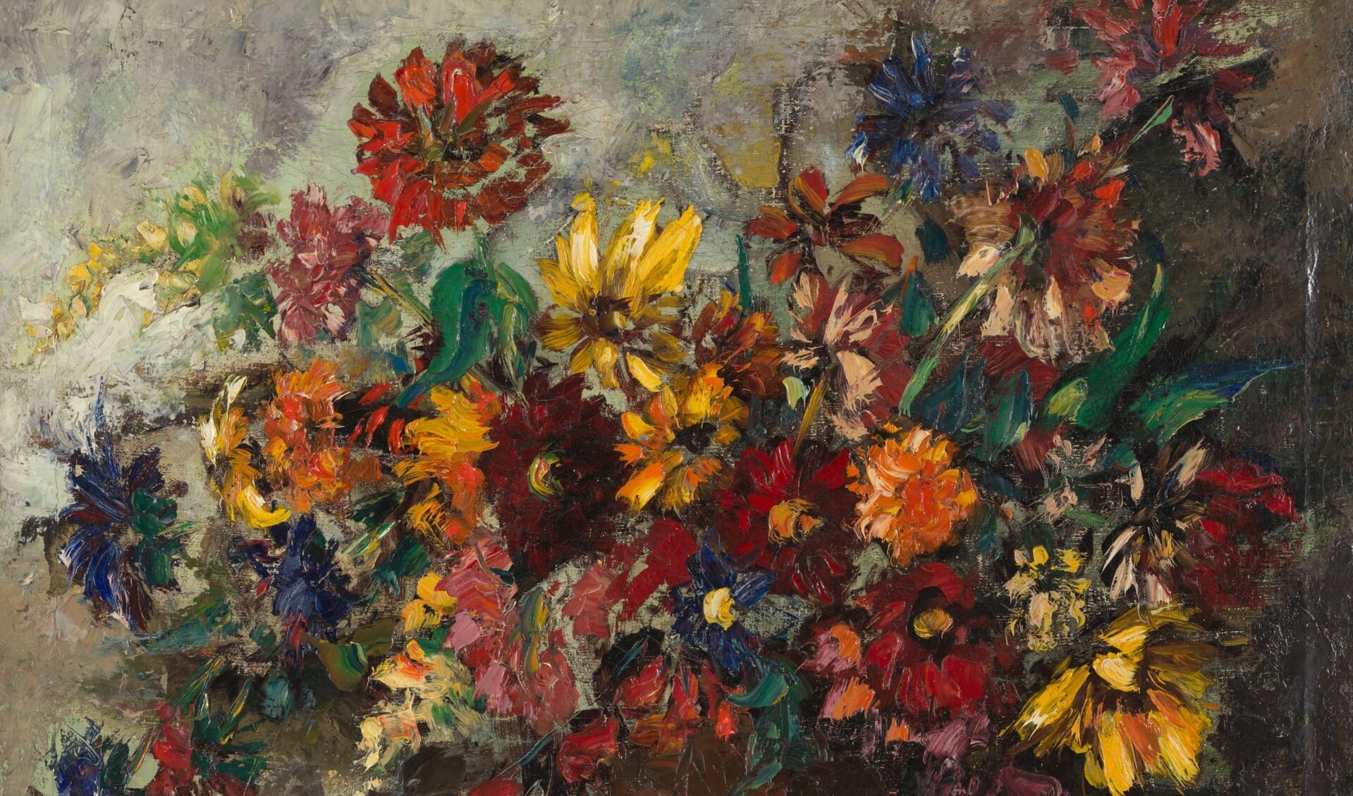 Herman Dijkjans, stilleven met bloemen, 1947, olieverf, 60 x 80. Foto: Hans Wijninga