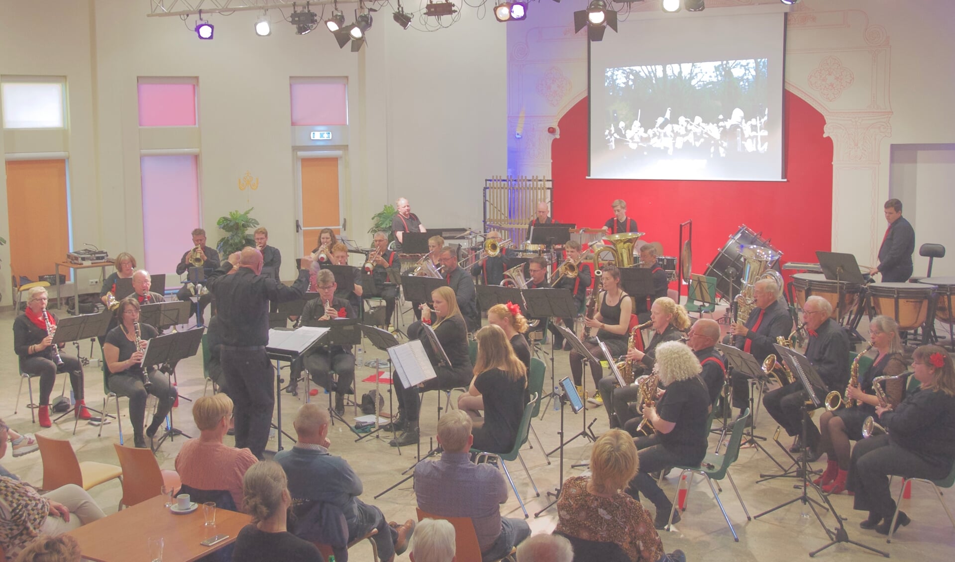 De grote zaal van het Kulturhus zal omgetoverd worden tot een echte bioscoop, waarbij het orkest de muziek live meespeelt met de bijbehorende filmscènes op het witte doek. Foto: PR
