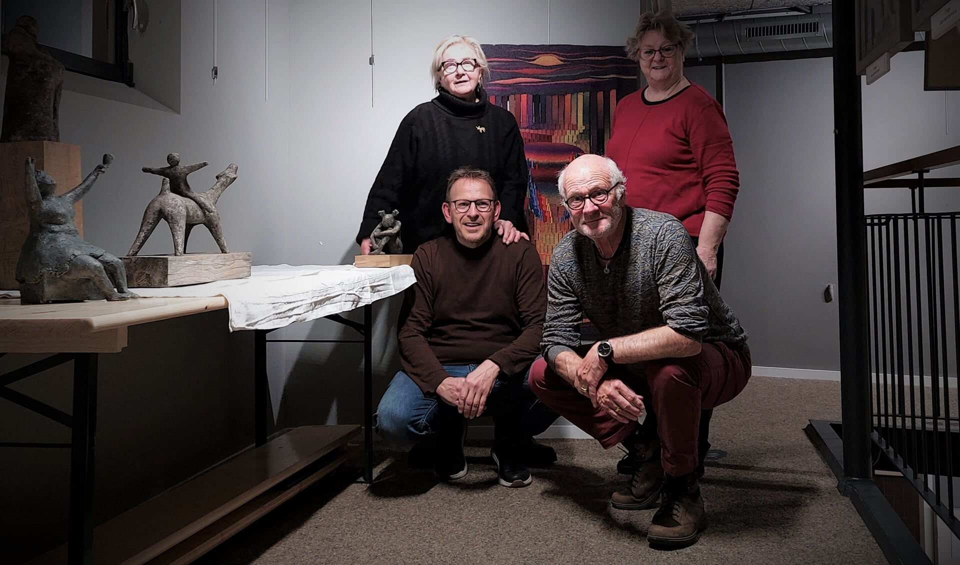 Linksboven Ans Braamskamp, Joke Warner, onder links Ben Lammers en Joop Lubbers. Foto: Karin Stronks