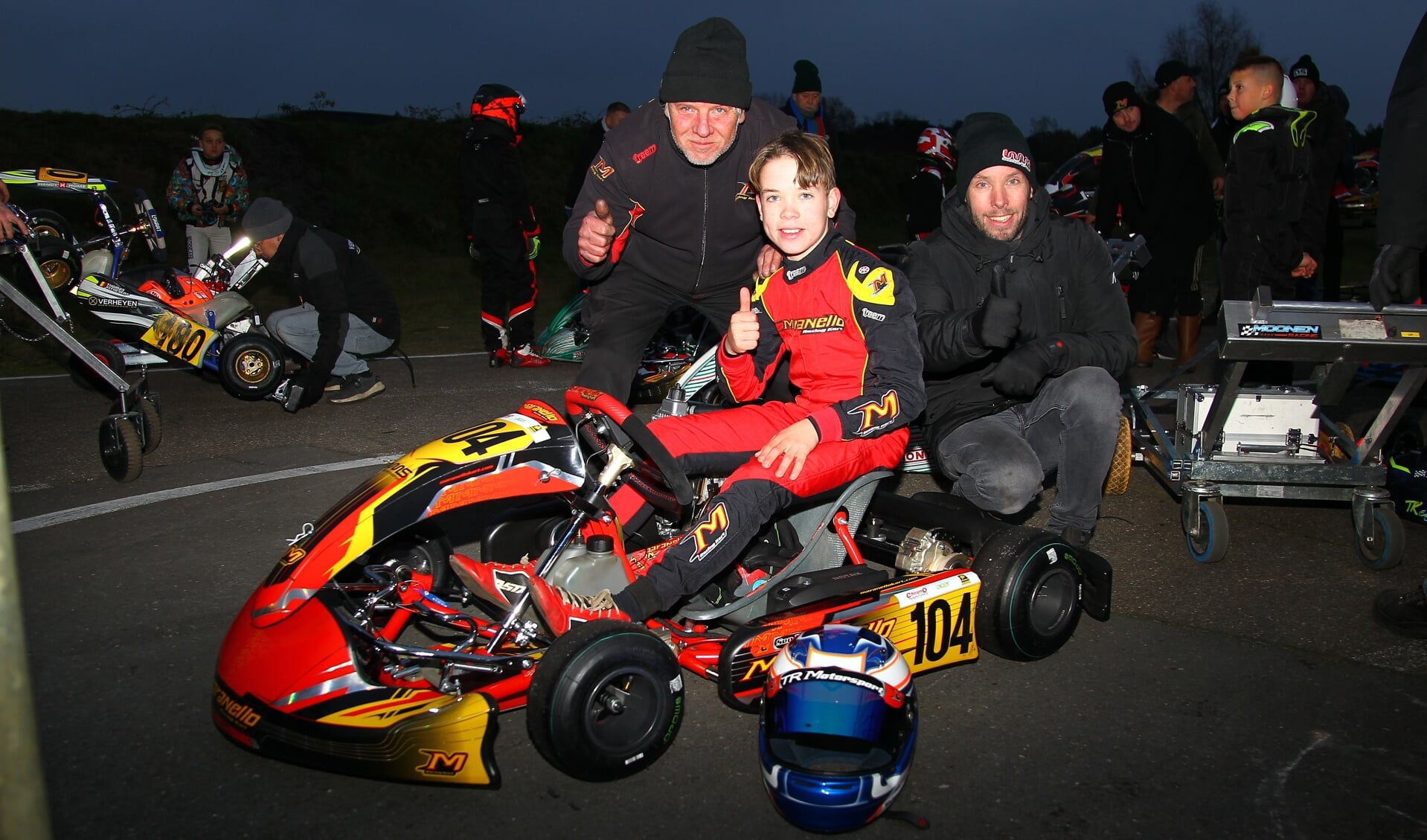 Karter Ser Wouters uit Beltrum (12) is kampioen de Mini Max-klasse. Foto: RaceXpress.nl