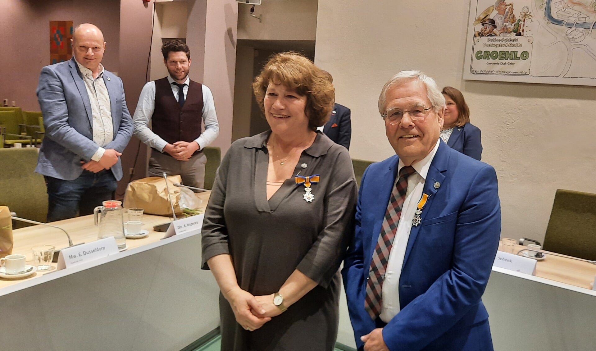 Carla Heming en Jerry van der Meulen ontvingen naast de Gemeentelijke Onderscheiding ook een Koninklijke Onderscheiding. Foto: Kyra Broshuis