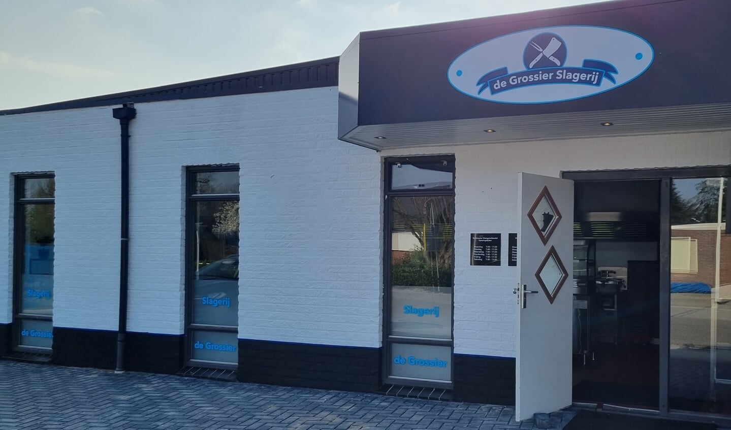Ingang van De Grossier Slagerij aan de Nijverheidsweg in Neede. Foto: Rob Weeber