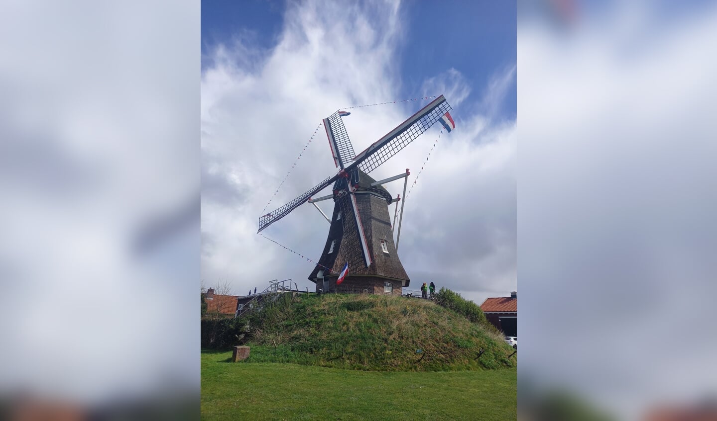 Natasja Klein Nulent en Jos Kablau proberen elke zaterdag op de molen te zijn in het bijzijn van hun twee ‘molenhonden’: de labradoodles Juno en Nozem op hun armen. Foto :Jan Hendriksen.