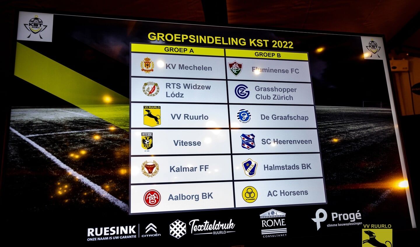 De poule indeling van het Karel Stegeman Toernooi 2022. 