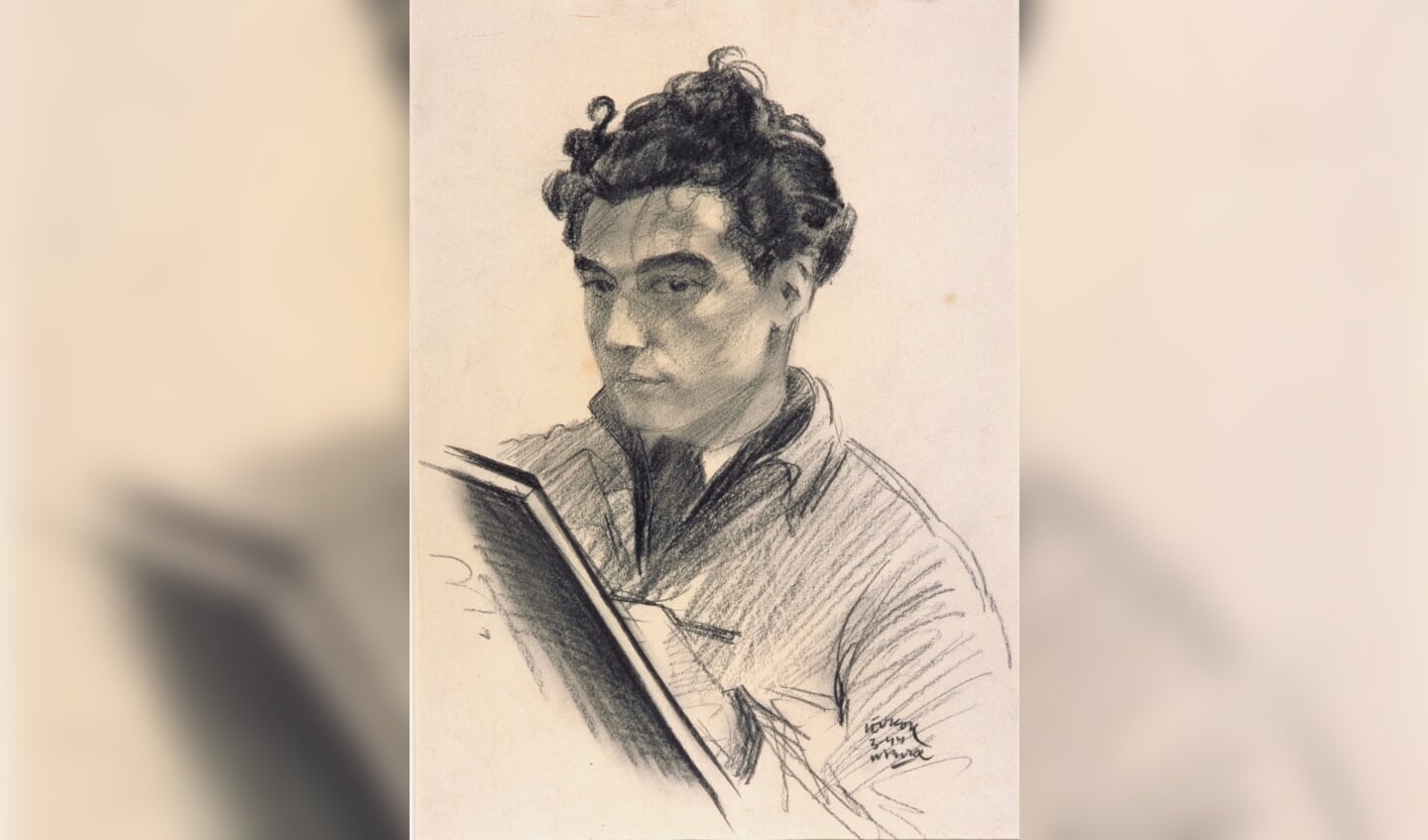 Een zelfportret van Leo Kok uit 1944. Foto: Archief Museum Nairac