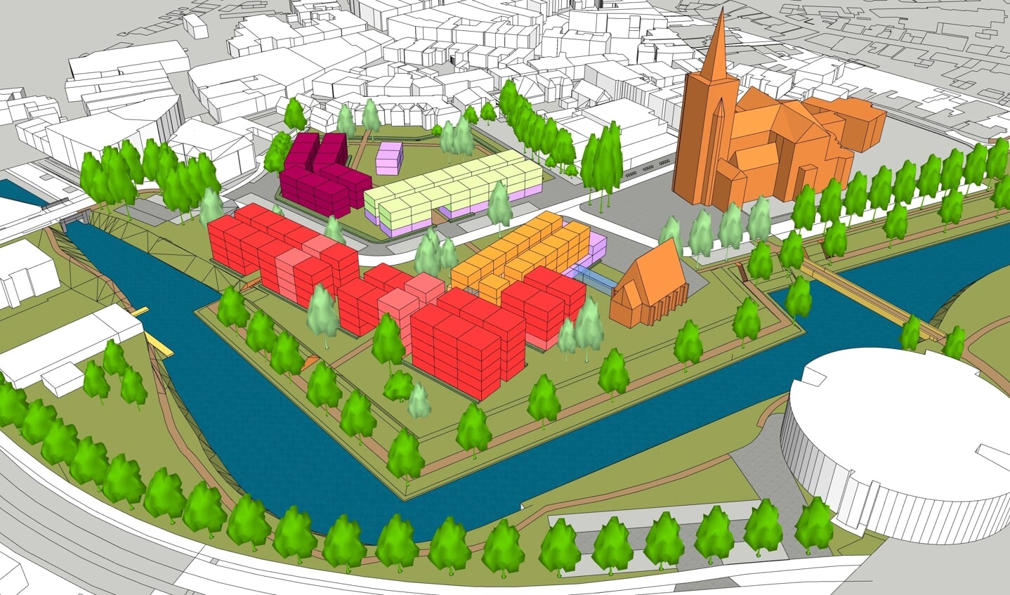 Een overzicht van het nieuwe ontwerp voor de De Molenberg. MTD Landschapsarchitecten