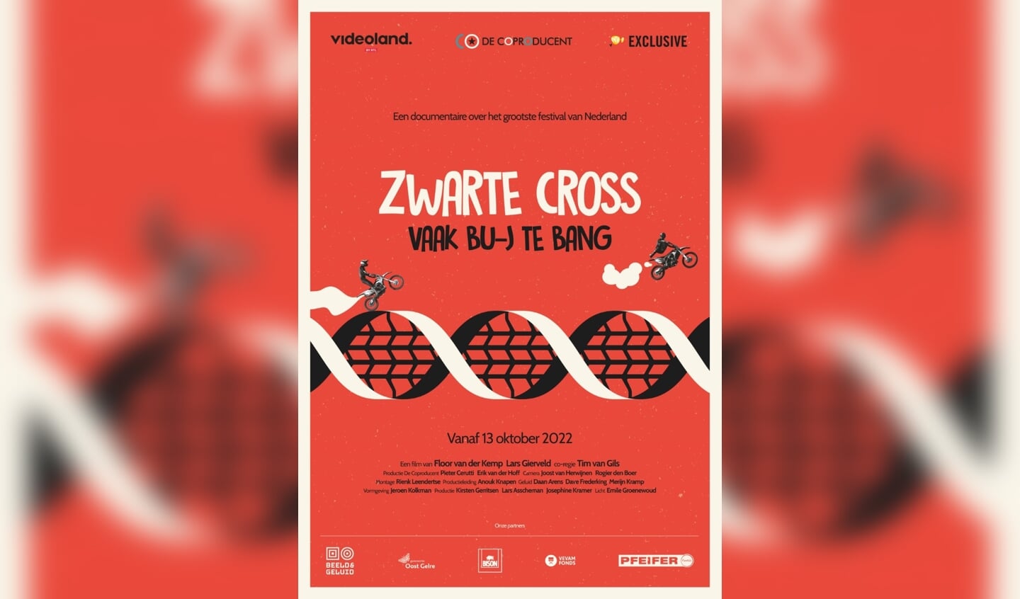‘Zwarte Cross: 'Vaak Bu'j te Bang’ is een film over een jongensdroom van twee vrienden. Over brullende motoren en gillende gitaren. Maar ook over het Achterhoeks ‘noaberschap’, (de grenzen van) humor, het afscheid van festivaldirectrice Tante Rikie en de liefde voor alles wat apart is. Beeld: PR