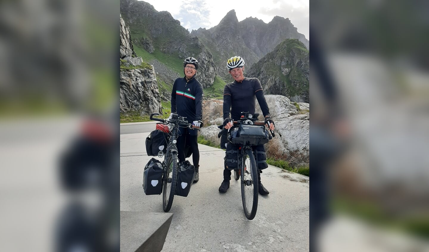 Everhardt Lubbers en Erwin van Loo fietsen naar De Noordkaap. Eigen foto