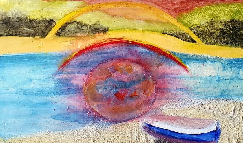 Een kleurrijk schilderij van Annie Griep. Foto: PR