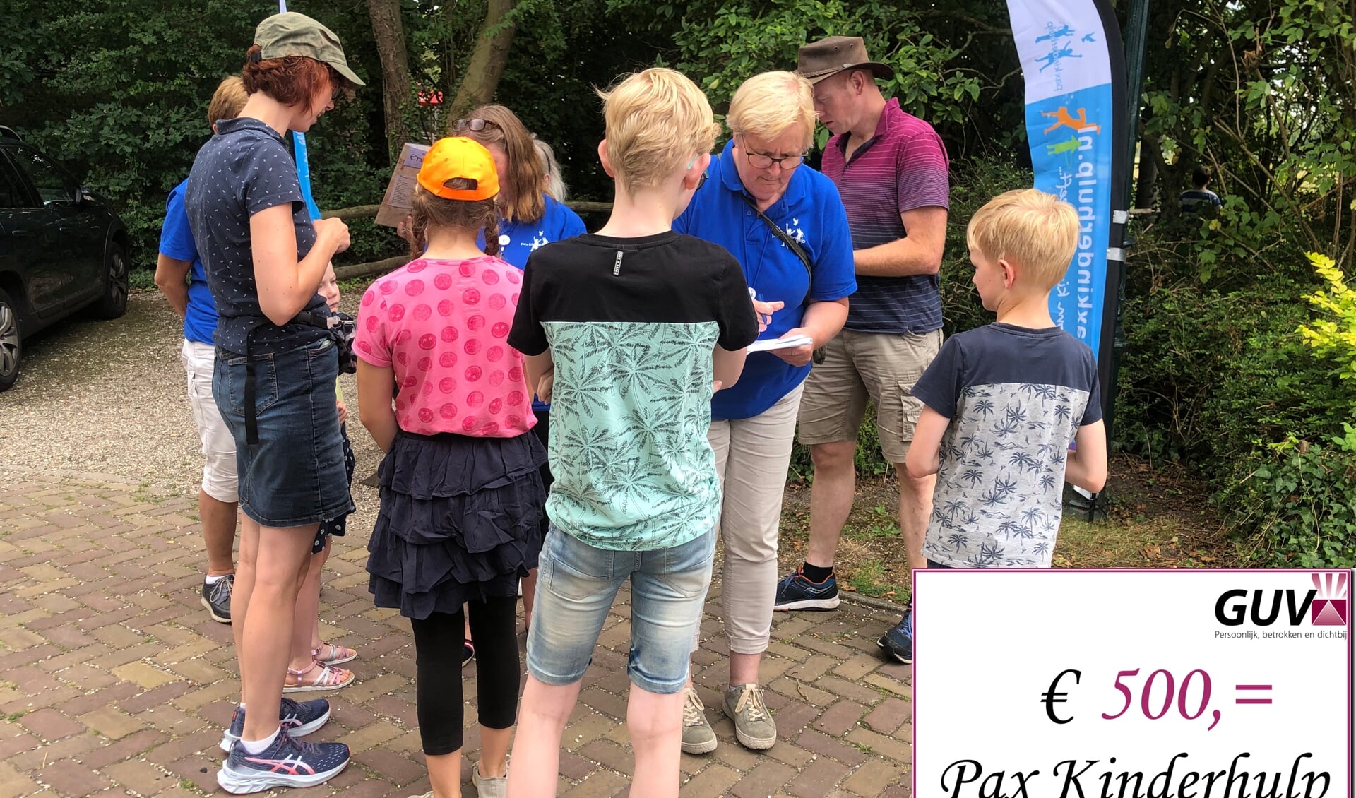 De kinderen (met vakantieouder) die zich aanmelden voor de activiteiten tijdens de familiedag. Foto: PR