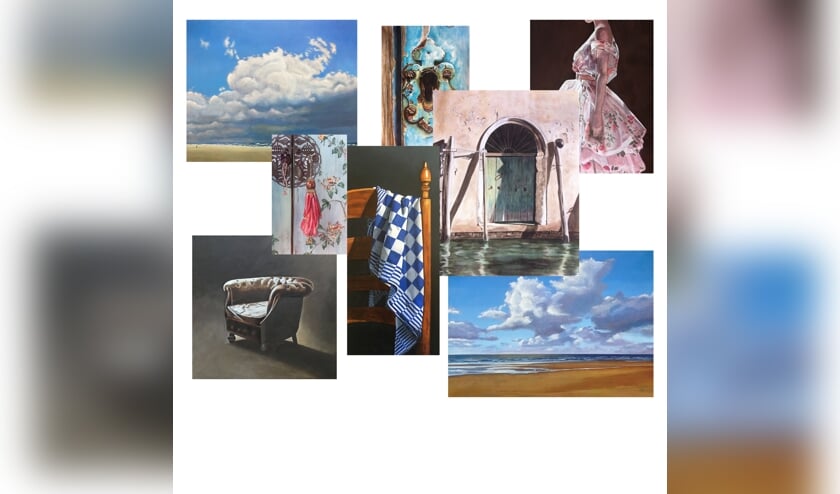 Collage werken van Joke van der Klink. Eigen foto's