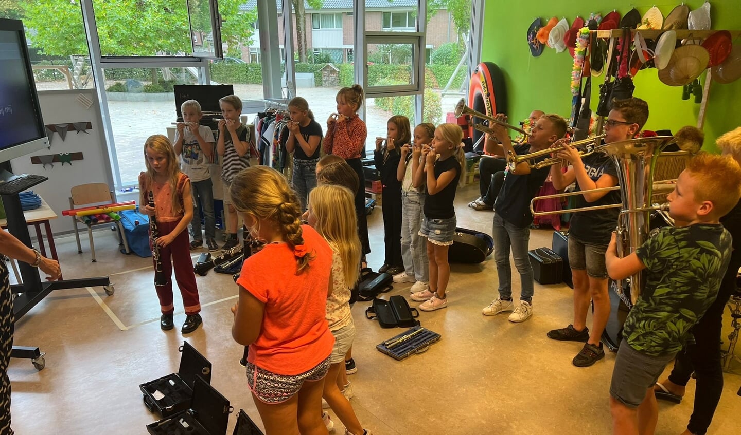 Muziekles op basisschool Rozengaardsweide. Foto: Gilbert Wientjes