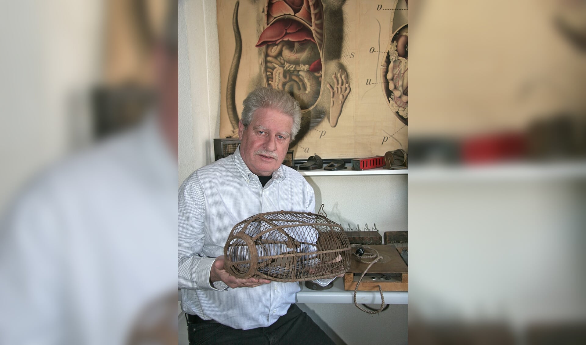Hemelman exposeert in Gelselaar muizen- en rattenvallen. Foto: PR