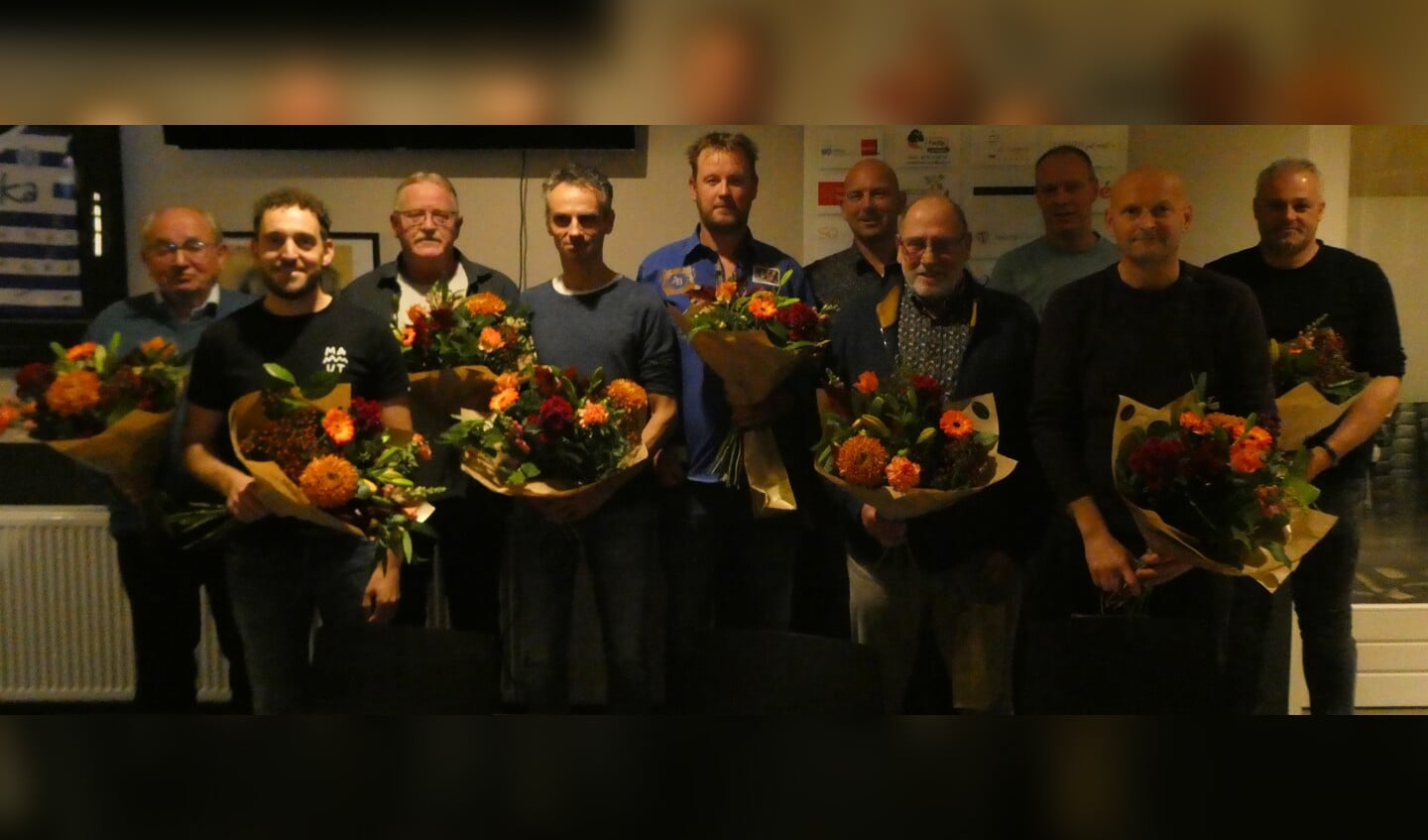 De aanwezige jubilarissen van VV Ruurlo. Foto: Jan Hendriksen. 