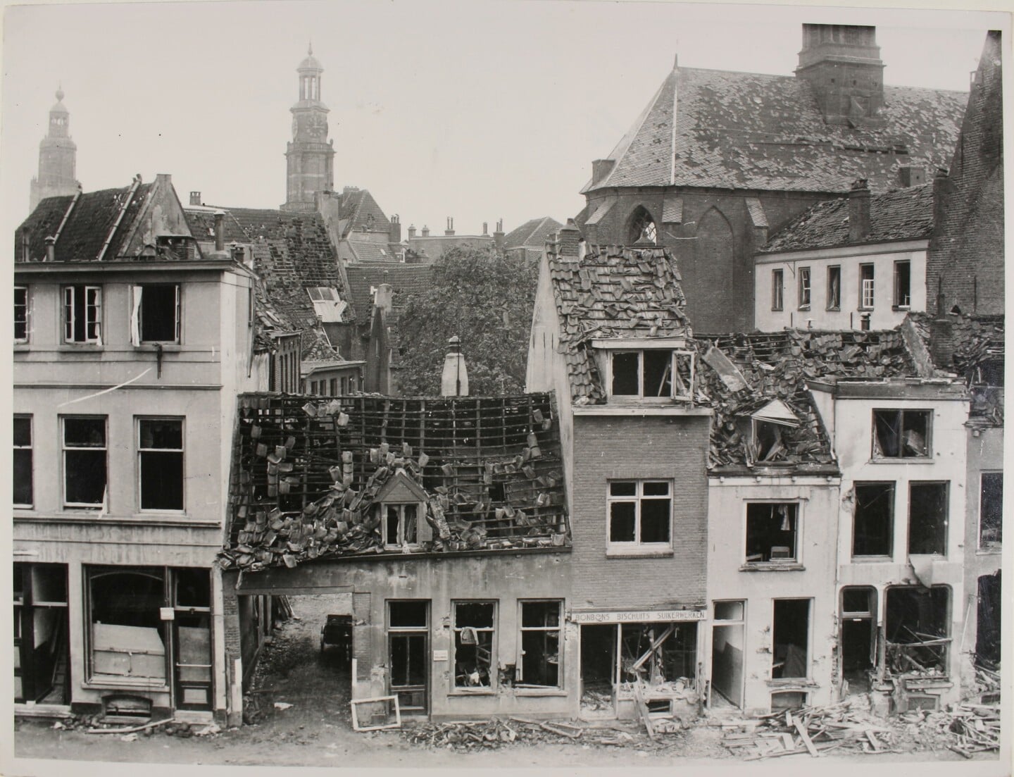 Café Citybar na de verwoesting in oktober 1944. Hier was Joop Gianotten kroegbaas. Foto: archief