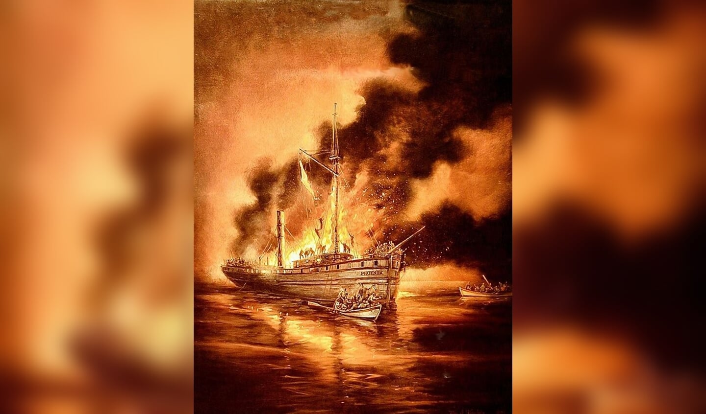 De ramp met de Phoenix, geschilderd door William J. Koelpin. Afbeelding: William J. Koelpin
