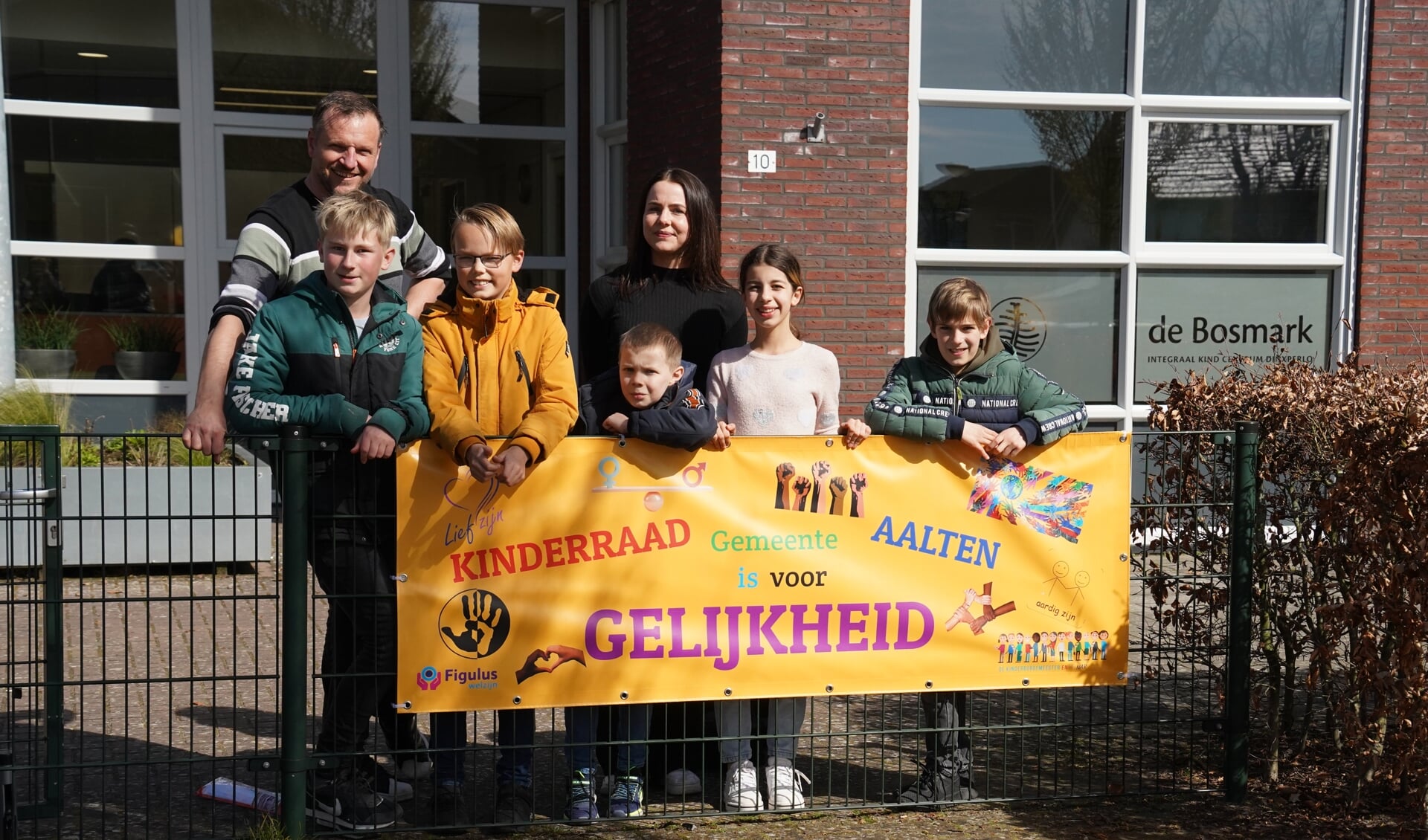 De banner 'Gelijkheid' bij de Bosmark. Foto: Frank Vinkenvleugel