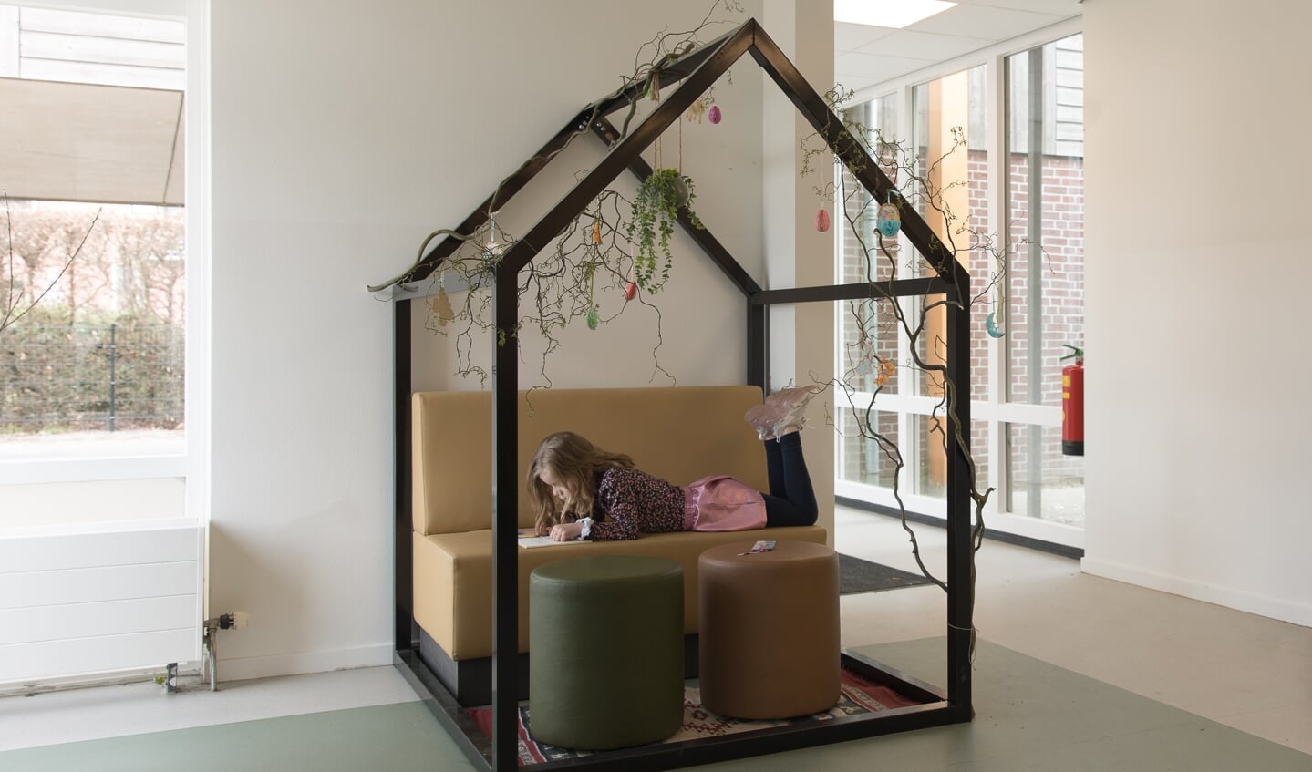 Leerlingen voelen zich thuis in het nieuwe interieur van De Keikamp. Foto: Christian Meuleman