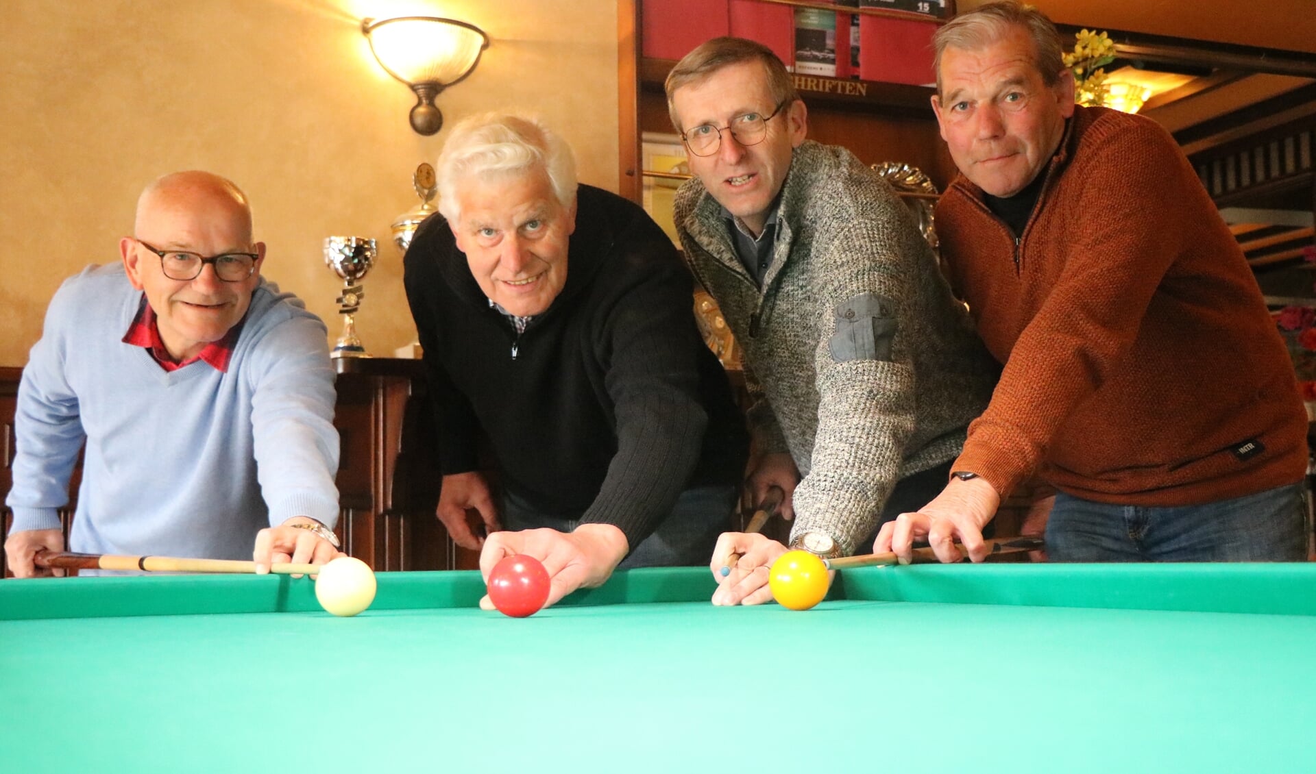 Het kampioensteams van Baan 1: v.l.n.r.: Dick Heijenk, Henk Aalderink, Harrie Knol en Henk Makkink. Foto: PR. 